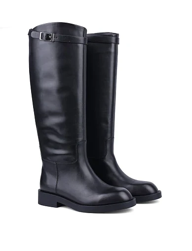 Жіночі чоботи MIRATON шкіряні чорні - фото 3 - Miraton