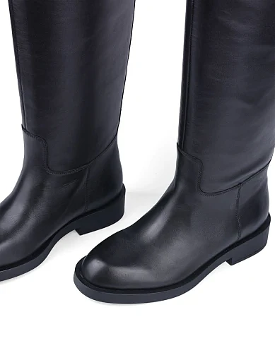 Жіночі чоботи MIRATON шкіряні чорні - фото 5 - Miraton