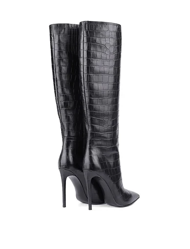 Жіночі чоботи MIRATON шкіряні чорні - фото 3 - Miraton