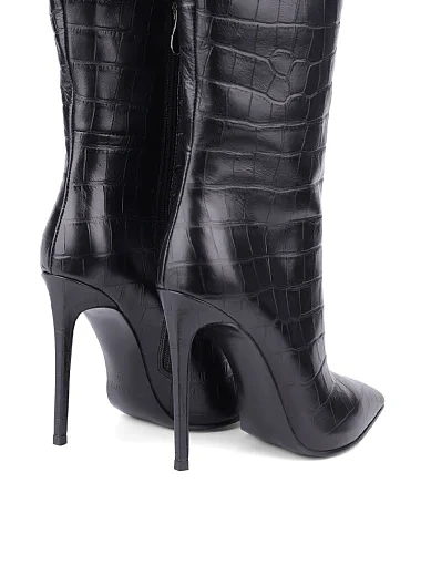 Жіночі чоботи MIRATON шкіряні чорні - фото 5 - Miraton