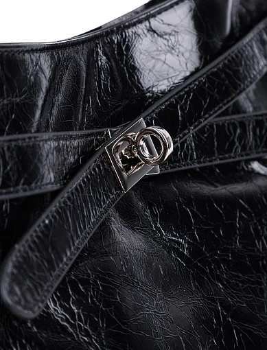 Жіноча сумка через плече MIRATON шкіряна чорна(8569-1) - фото 4 - Miraton