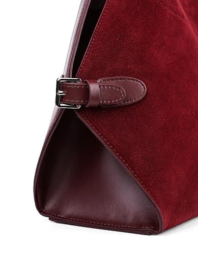Жіноча сумка хобо MIRATON замшева бордова - фото 6 - Miraton