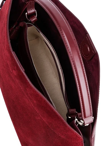 Жіноча сумка хобо MIRATON замшева бордова - фото 7 - Miraton