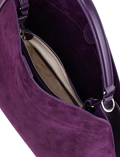 Жіноча сумка хобо MIRATON замшева фіолетова - фото 6 - Miraton