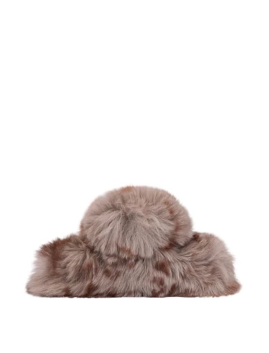 Заколка-краб MIRATON коричневая с мехом - фото 1 - Miraton