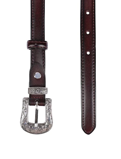 Ремінь шкіряний бордовий(ST-4) - фото 2 - Miraton