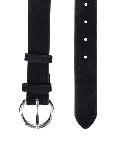 Ремінь замшевий чорний(PP-10) - фото 2 - Miraton