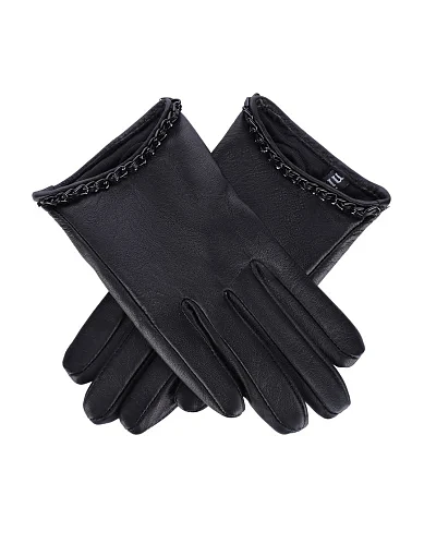 Рукавички шкіряні чорні(2502) - фото 2 - Miraton