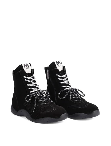 Жіночі черевики MIRATON велюрові чорні - фото 3 - Miraton