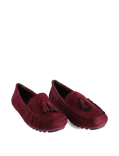 Жіночі мокасини MIRATON велюрові бордові - фото 3 - Miraton