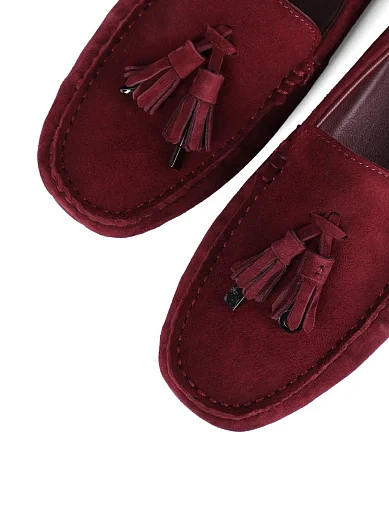 Жіночі мокасини MIRATON велюрові бордові - фото 5 - Miraton