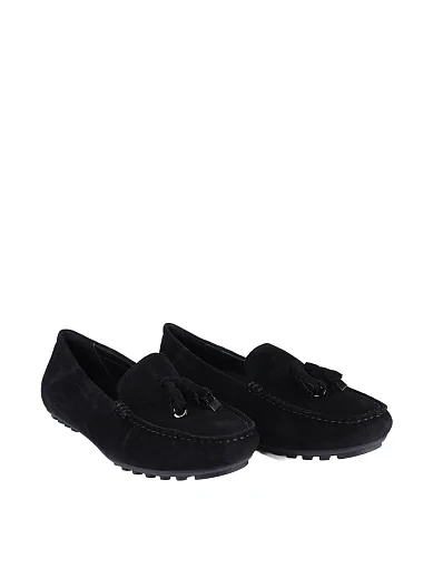 Жіночі мокасини MIRATON велюрові чорні - фото 3 - Miraton