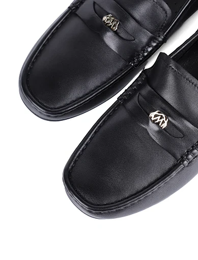 Женские мокасины MIRATON кожаные черные - фото 5 - Miraton
