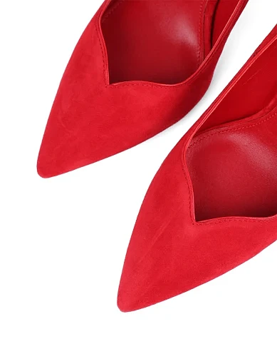 Жіночі туфлі Mia May велюрові червоні - фото 5 - Miraton