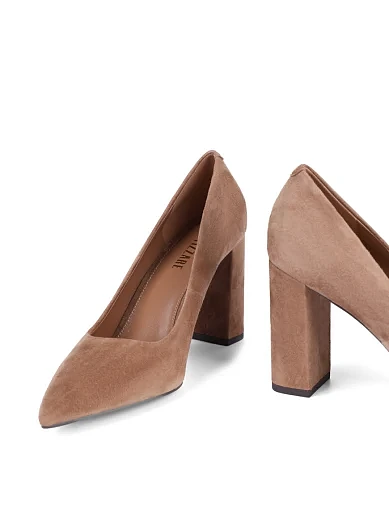 Жіночі туфлі Attizzare велюрові бежеві - фото 2 - Miraton