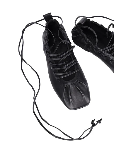 Жіночі балетки MIRATON шкіряні чорні - фото 2 - Miraton