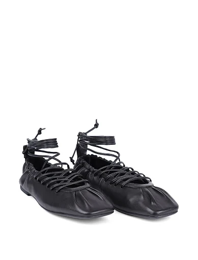 Жіночі балетки MIRATON шкіряні чорні - фото 3 - Miraton