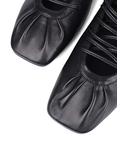 Жіночі балетки MIRATON шкіряні чорні - фото 5 - Miraton