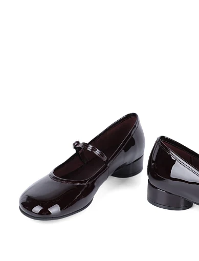 Жіночі туфлі MIRATON лакові бордові - фото 2 - Miraton