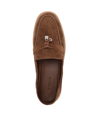 Жіночі сліпери Attizzare велюрові коричневі - фото 2 - Miraton