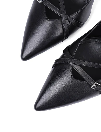 Жіночі туфлі MIRATON шкіряні чорні - фото 5 - Miraton
