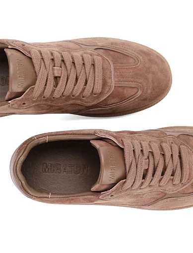 Женские кеды MIRATON велюровые бежевые - фото 5 - Miraton