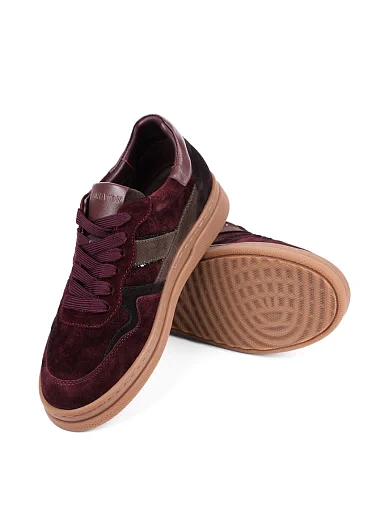 Жіночі кеди MIRATON велюрові бордові - фото 2 - Miraton