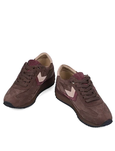 Жіночі кросівки MIRATON з нубуку коричневі - фото 5 - Miraton