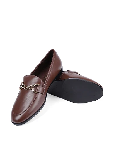 Женские слиперы MIRATON кожаные коричневые - фото 2 - Miraton