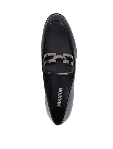 Женские слиперы MIRATON кожаные черные - фото 2 - Miraton