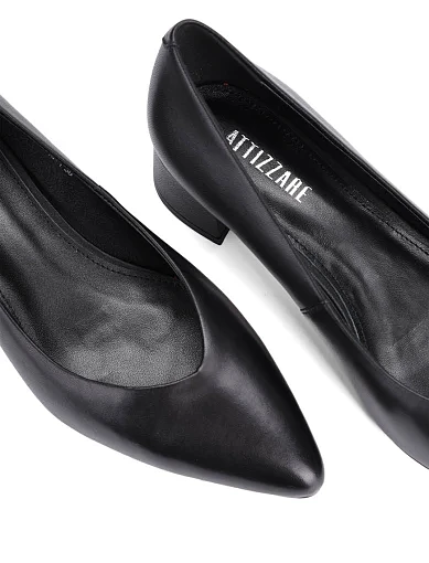 Женские туфли Attizzare кожаные черные - фото 5 - Miraton
