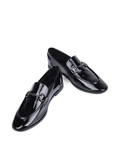 Женские слиперы MIRATON лаковые черные - фото 2 - Miraton