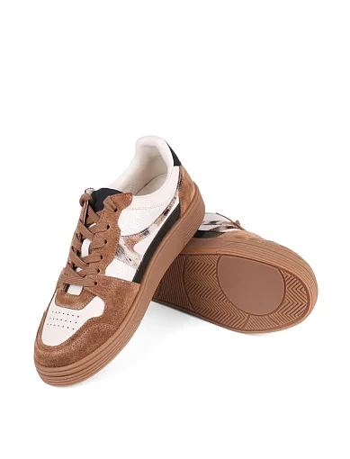 Жіночі кеди MIRATON шкіряні коричневі - фото 2 - Miraton