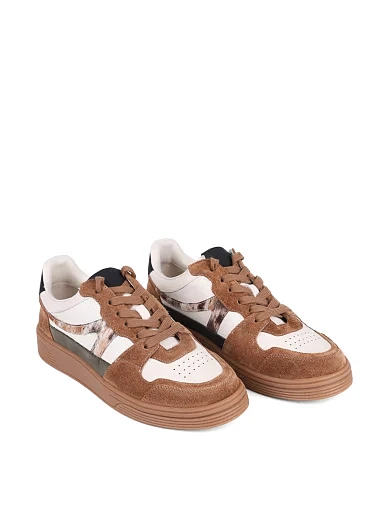 Жіночі кеди MIRATON шкіряні коричневі - фото 3 - Miraton