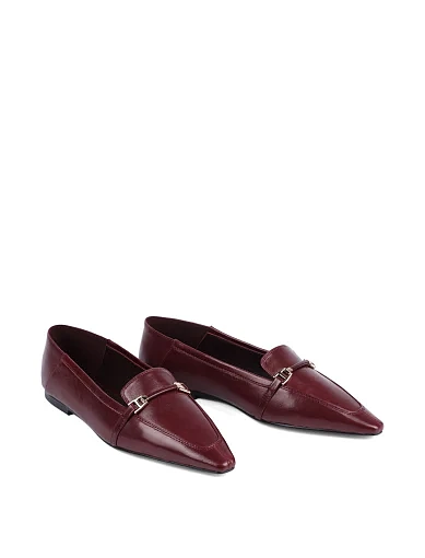 Женские слиперы MIRATON кожаные бордовые - фото 3 - Miraton