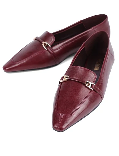 Женские слиперы MIRATON кожаные бордовые - фото 5 - Miraton