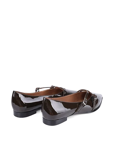 Жіночі балетки MIRATON лакові коричневі - фото 4 - Miraton