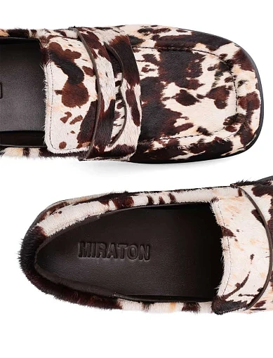 Жіночі туфлі лофери MIRATON шкіряні різнокольорові - фото 2 - Miraton