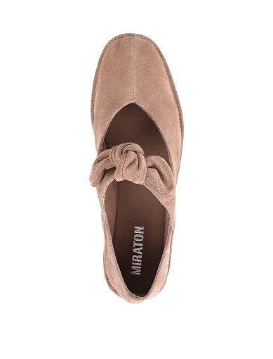 Жіночі балетки MIRATON велюрові коричневі - фото 2 - Miraton