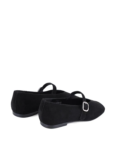 Жіночі балетки MIRATON велюрові чорні - фото 4 - Miraton