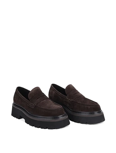 Жіночі туфлі лофери MIRATON велюрові сірі - фото 3 - Miraton