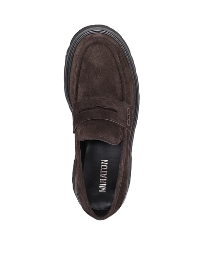 Жіночі туфлі лофери MIRATON велюрові сірі - фото 5 - Miraton