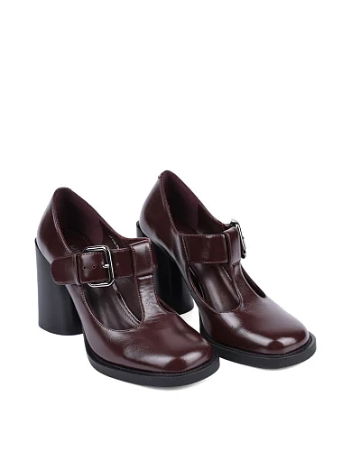 Жіночі туфлі MIRATON з масляної шкіри бордові - фото 3 - Miraton