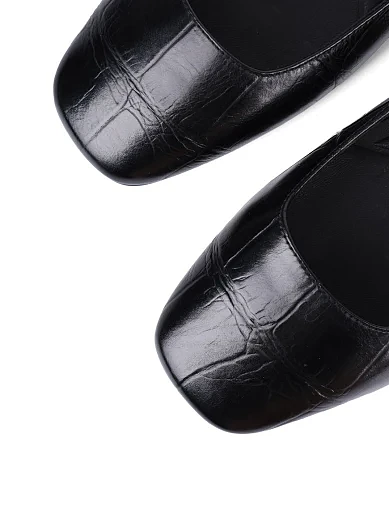 Женские балетки MIRATON кожаные черные - фото 5 - Miraton