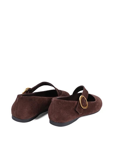 Жіночі балетки MIRATON велюрові коричневі - фото 4 - Miraton