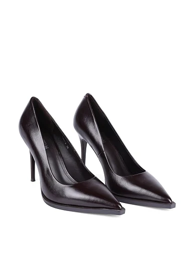 Жіночі туфлі MIRATON з масляної шкіри бордові - фото 3 - Miraton