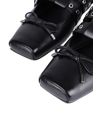 Жіночі балетки MIRATON шкіряні чорні - фото 5 - Miraton