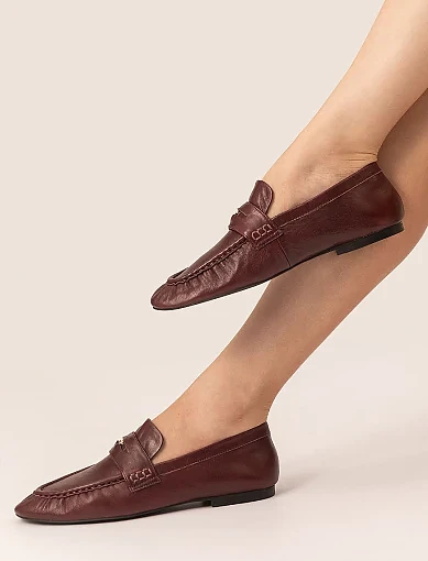 Жіночі сліпери MIRATON шкіряні бордові - фото 2 - Miraton