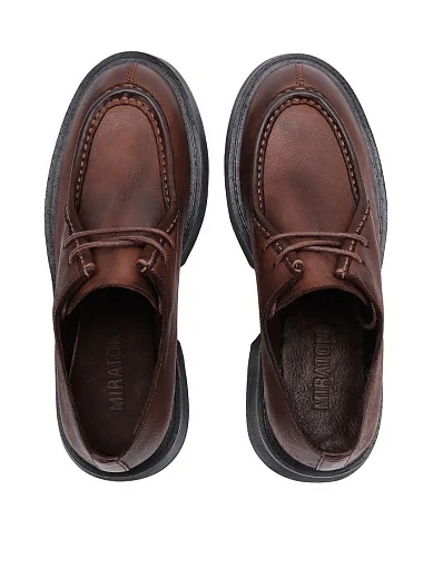 Жіночі туфлі MIRATON шкіряні коричневі - фото 2 - Miraton