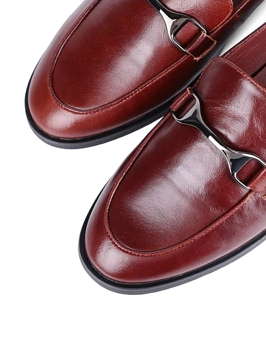 Жіночі туфлі MIRATON з масляної шкіри бордові - фото 5 - Miraton